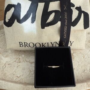 CATBIRD Yellow Gold Baguette Diamond Stacking Ring- Discontinued!